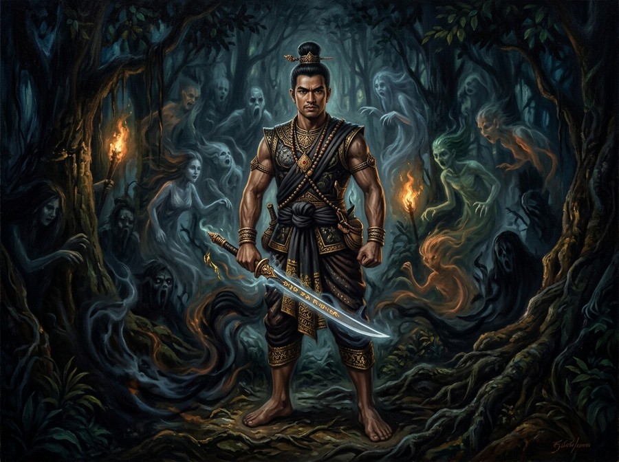 Khun Phaen the Great Warrior in the Shadows
